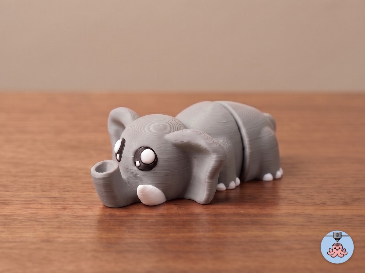 🐘 Cute Flexi Elephant - Articulated Print-in-Place Toy 🐘